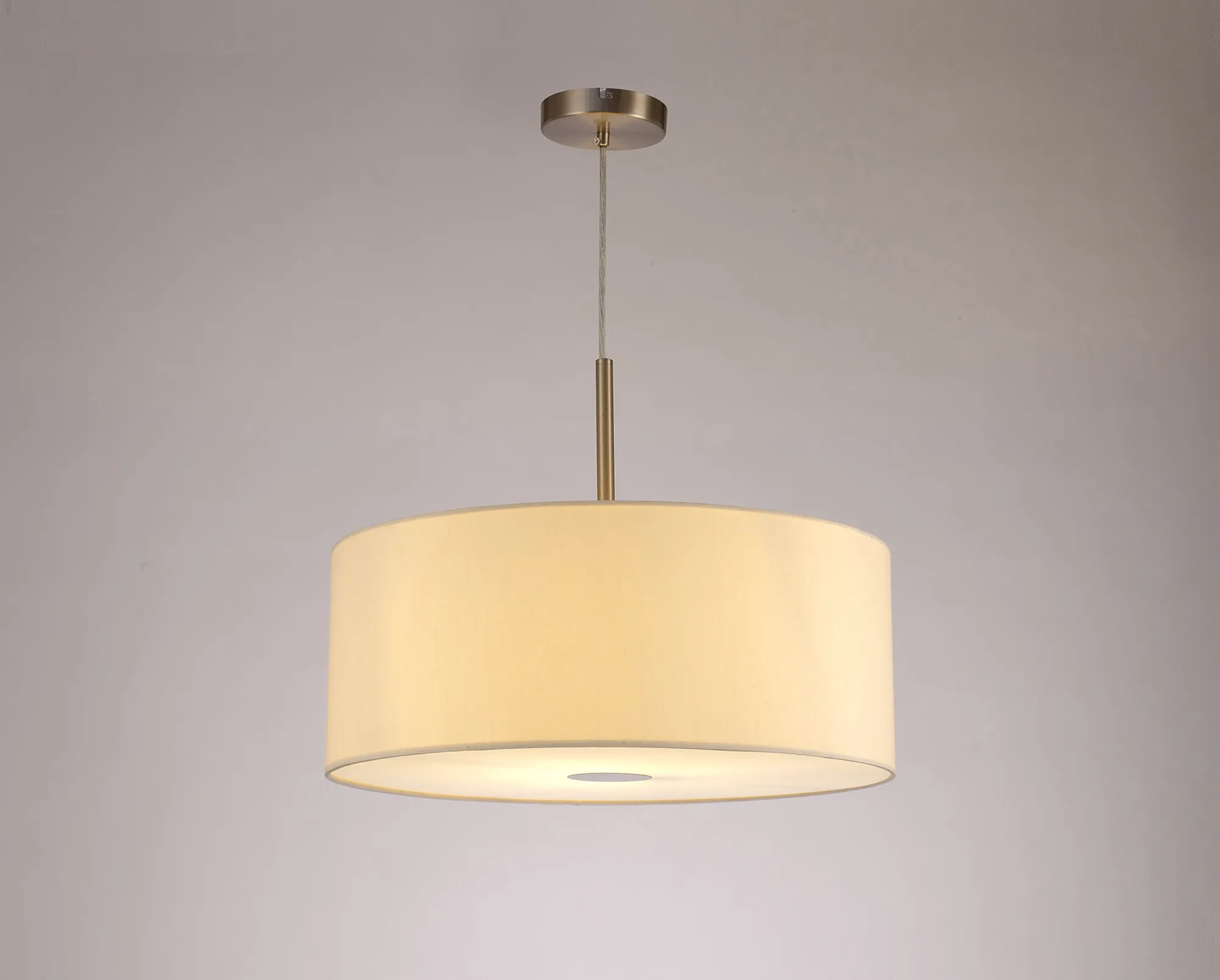 Baymont 50cm Pendant 1 Light Satin Nickel, Ivory Pearl, Frosted Diffuser DK0303  Deco Baymont SN IV